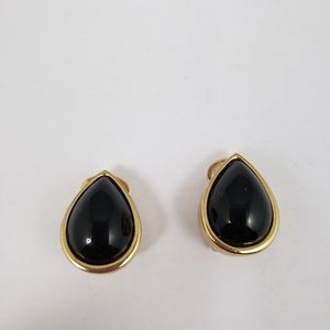 Christian dior earrings clip on gold tone designer